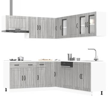 Stylish 11-Piece Kitchen Cabinet Set - Lucca Grey Sonoma