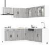  11 Piece Kitchen Cabinet Set Lucca Grey Sonoma Engineered Wood Colour grey sonoma Quantity in Package 1 Number of 