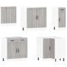 Stylish 11-Piece Kitchen Cabinet Set - Lucca Grey Sonoma