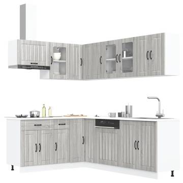 11 Piece Kitchen Cabinet Set - Lucca Grey Sonoma Wood