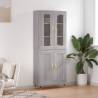 Highboard Grey Sonoma 69.5x34x180 cm Engineered Wood Colour grey sonoma Quantity in Package 1 Model 2 wood doors 