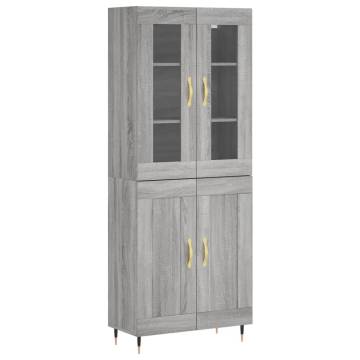 Stylish Highboard Grey Sonoma - Engineered Wood | HipoMarket