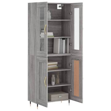 Stylish Highboard Grey Sonoma - Engineered Wood | HipoMarket