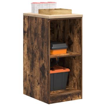 Garage Storage Cabinet Smoked Oak - Solid Pine Wood 40x51x85 cm