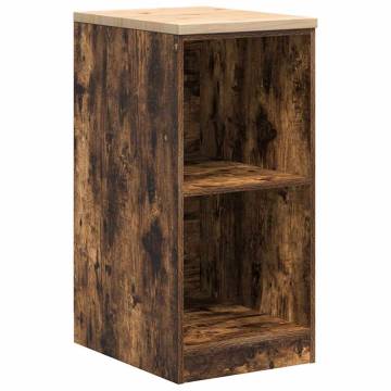 Garage Storage Cabinet Smoked Oak - Solid Pine Wood 40x51x85 cm