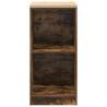 Garage Storage Cabinet Smoked Oak - Solid Pine Wood 40x51x85 cm