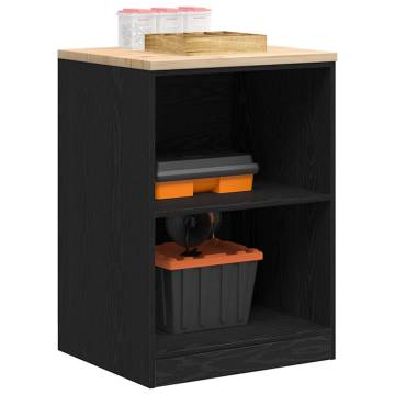 Garage Storage Cabinet Black - Solid Pine | HipoMarket