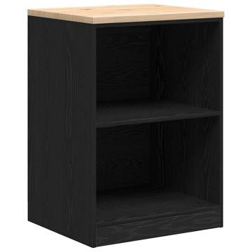 Garage Storage Cabinet Black - Solid Pine | HipoMarket