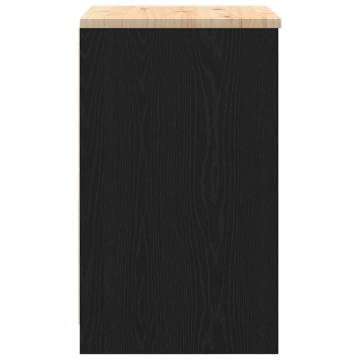 Garage Storage Cabinet Black - Solid Pine | HipoMarket