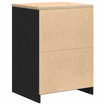 Garage Storage Cabinet Black - Solid Pine | HipoMarket