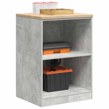 Garage Storage Cabinet Concrete Grey - Solid Wood Pine 60x51x85 cm