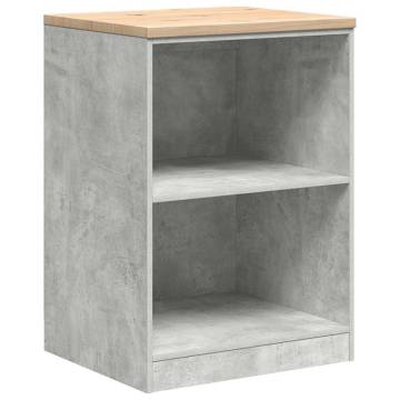 Garage Storage Cabinet Concrete Grey - Solid Wood Pine 60x51x85 cm