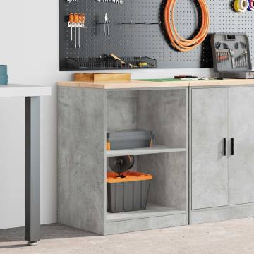 Garage Storage Cabinet Concrete Grey - Solid Wood Pine 60x51x85 cm