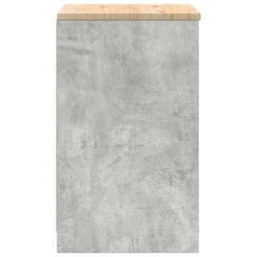 Garage Storage Cabinet Concrete Grey - Solid Wood Pine 60x51x85 cm