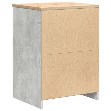 Garage Storage Cabinet Concrete Grey - Solid Wood Pine 60x51x85 cm