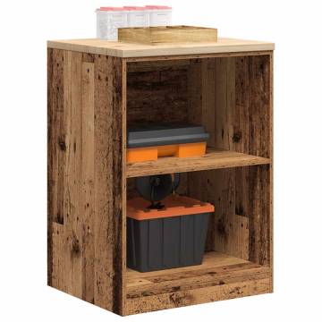 Garage Storage Cabinet Old Wood | Solid Pine 60x51x85 cm