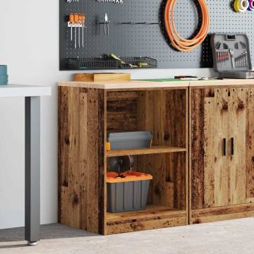 Garage Storage Cabinet Old Wood | Solid Pine 60x51x85 cm