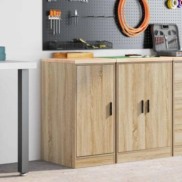 Garage Storage Cabinet Sonoma Oak - Durable Solid Wood Pine