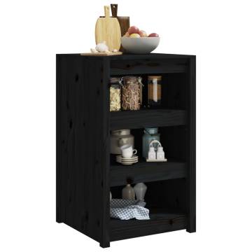 Outdoor Kitchen Cabinet Black - Solid Pine, 55x55x92 cm