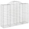 Arched Gabion Baskets - 4 pcs Galvanised Iron Garden Barriers