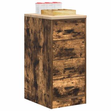 Garage Storage Cabinet Smoked Oak - Solid Pine 40x51x85 cm