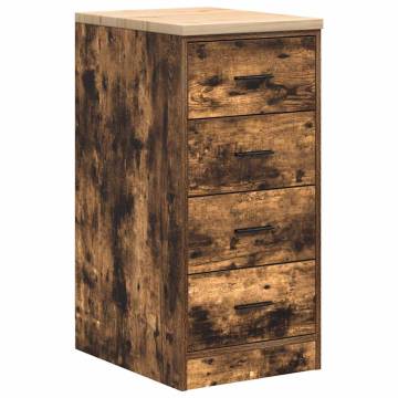 Garage Storage Cabinet Smoked Oak - Solid Pine 40x51x85 cm