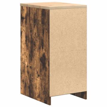 Garage Storage Cabinet Smoked Oak - Solid Pine 40x51x85 cm