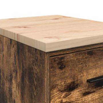 Garage Storage Cabinet Smoked Oak - Solid Pine 40x51x85 cm