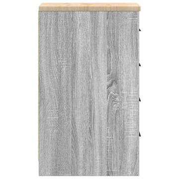 Garage Storage Cabinet Grey Sonoma - Solid Wood Pine | HipoMarket