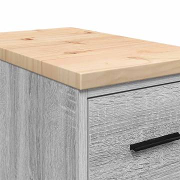 Garage Storage Cabinet Grey Sonoma - Solid Wood Pine | HipoMarket