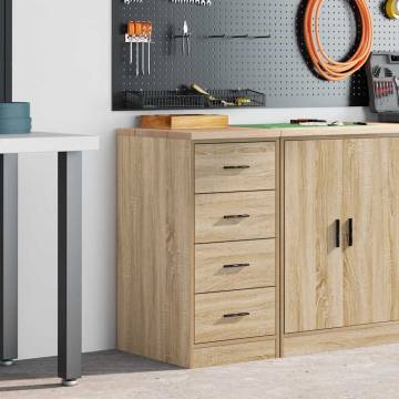 Garage Storage Cabinet Sonoma Oak | 40x51x85 cm Solid Wood