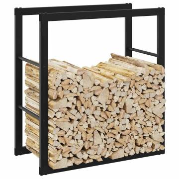 Firewood Rack Black 55x30x61 cm Steel - Organize Your Logs