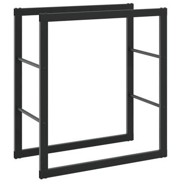 Firewood Rack Black 55x30x61 cm Steel - Organize Your Logs