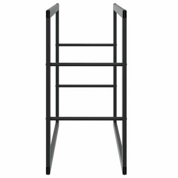 Firewood Rack Black 55x30x61 cm Steel - Organize Your Logs