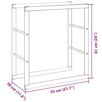 Firewood Rack Black 55x30x61 cm Steel - Organize Your Logs