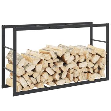 Firewood Rack Black Steel 110x30x61 cm - Sturdy & Durable