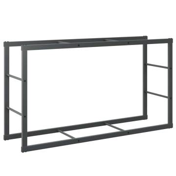 Firewood Rack Black Steel 110x30x61 cm - Sturdy & Durable