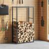 Firewood Rack Black Steel 110x30x61 cm - Sturdy & Durable