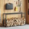 Firewood Rack Black Steel 110x30x61 cm - Sturdy & Durable