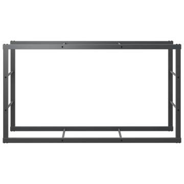 Firewood Rack Black Steel 110x30x61 cm - Sturdy & Durable