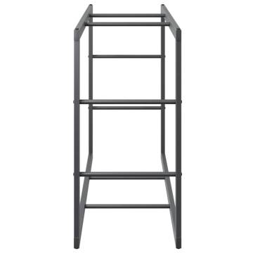 Firewood Rack Black Steel 110x30x61 cm - Sturdy & Durable