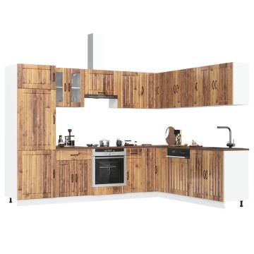 14 Piece Kitchen Cabinet Set Lucca - Old Wood Finish