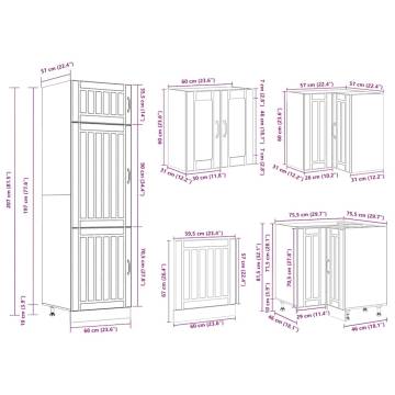 14 Piece Kitchen Cabinet Set Lucca - Old Wood Finish