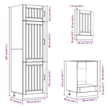 7 Piece Kitchen Cabinet Set Kalmar Sonoma Oak | Hipomarket