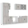 8 Piece Kitchen Cabinet Set - Kalmar Grey Sonoma | Hipomarket