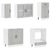 8 Piece Kitchen Cabinet Set - Kalmar Grey Sonoma | Hipomarket