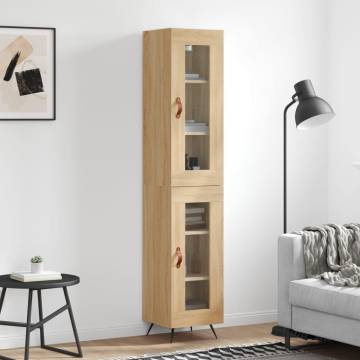 Stylish Highboard Sonoma Oak - 34.5x34x180 cm | HIPO Market