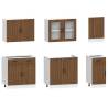 7 Piece Kitchen Cabinet Set - Kalmar Brown Oak - Stylish Storage