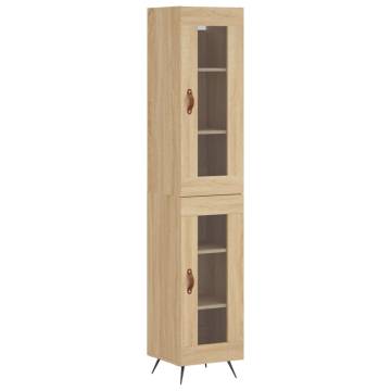 Stylish Highboard Sonoma Oak - 34.5x34x180 cm | HIPO Market