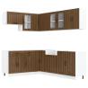 11 Piece Lucca Brown Oak Kitchen Cabinet Set | Hipomarket